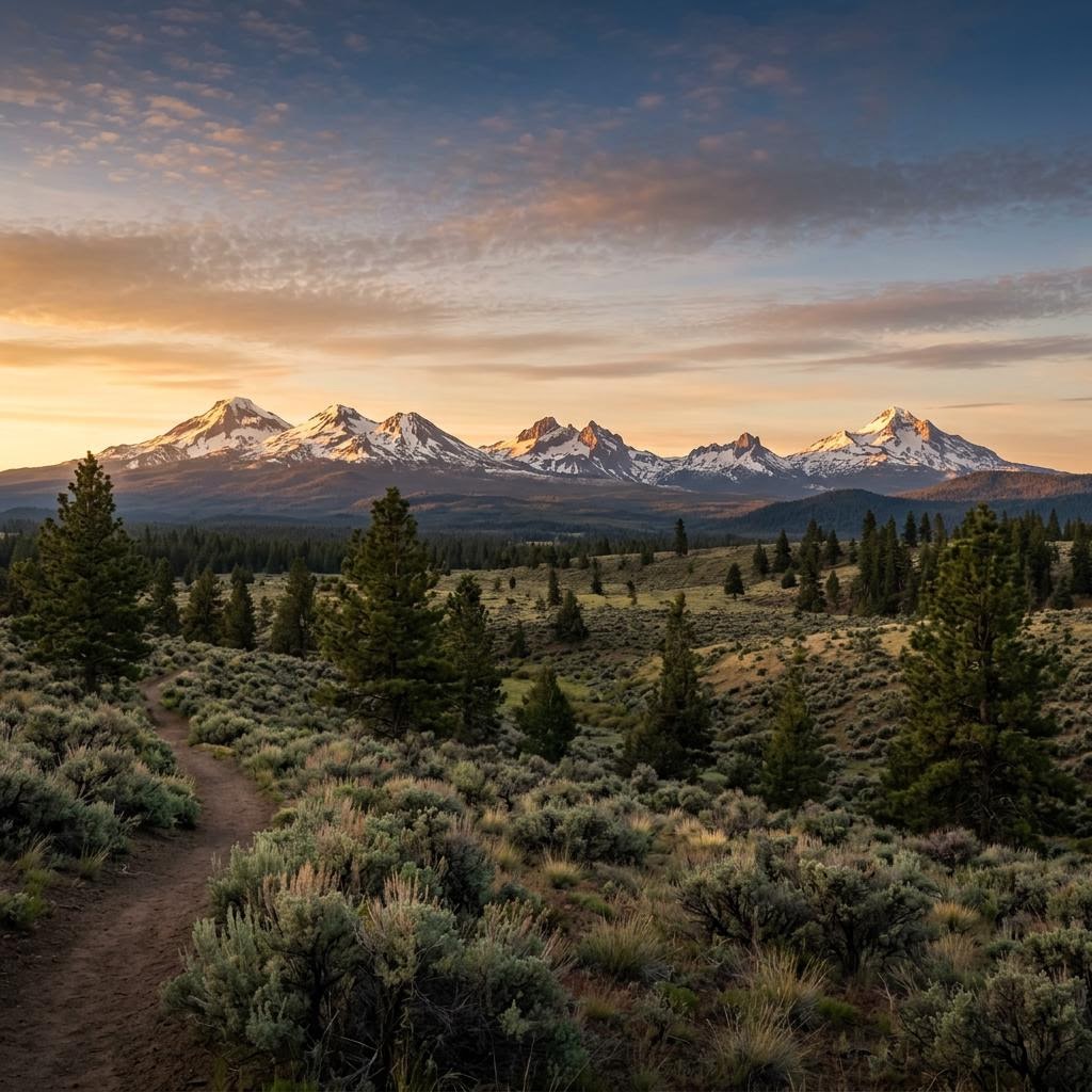 Cascade mountains at sunrise